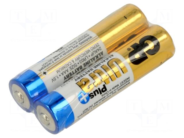 LR3/AAA/MN2400(K2) ECONOMY PACK DURACELL - Battery: alkaline, 1.5V; AAA,R3;  non-rechargeable; 2pcs; BASIC; BAT-LR3/DR-B2