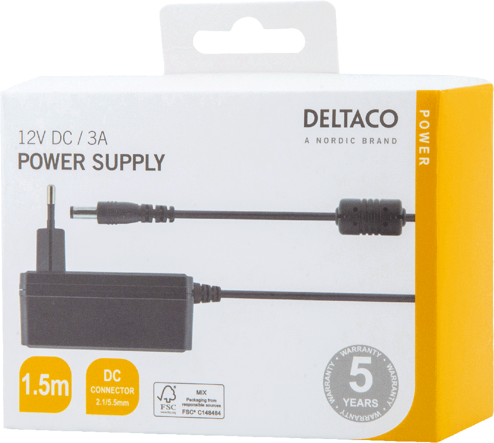 Adaptateur secteur AC/DC 12V, 1A - Securigo