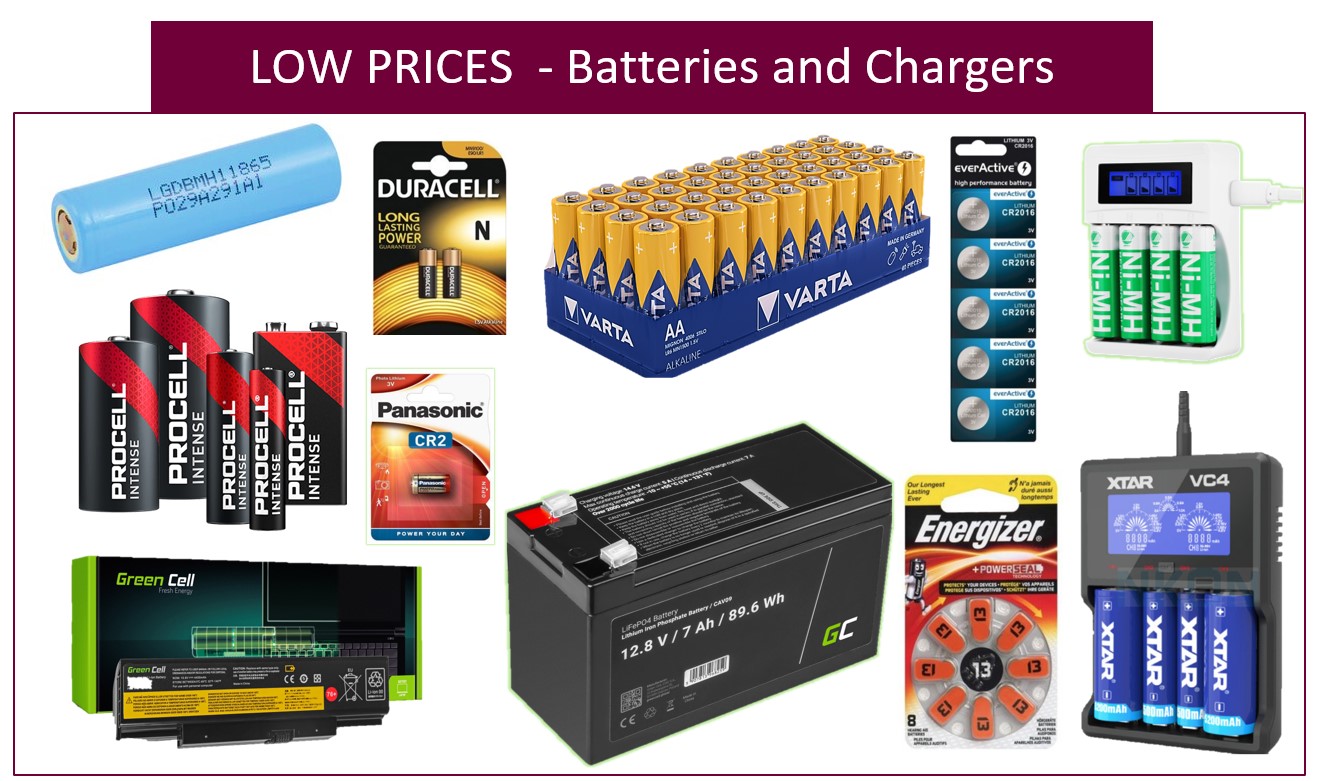 LOW PRICES  - Batteries and Chargers