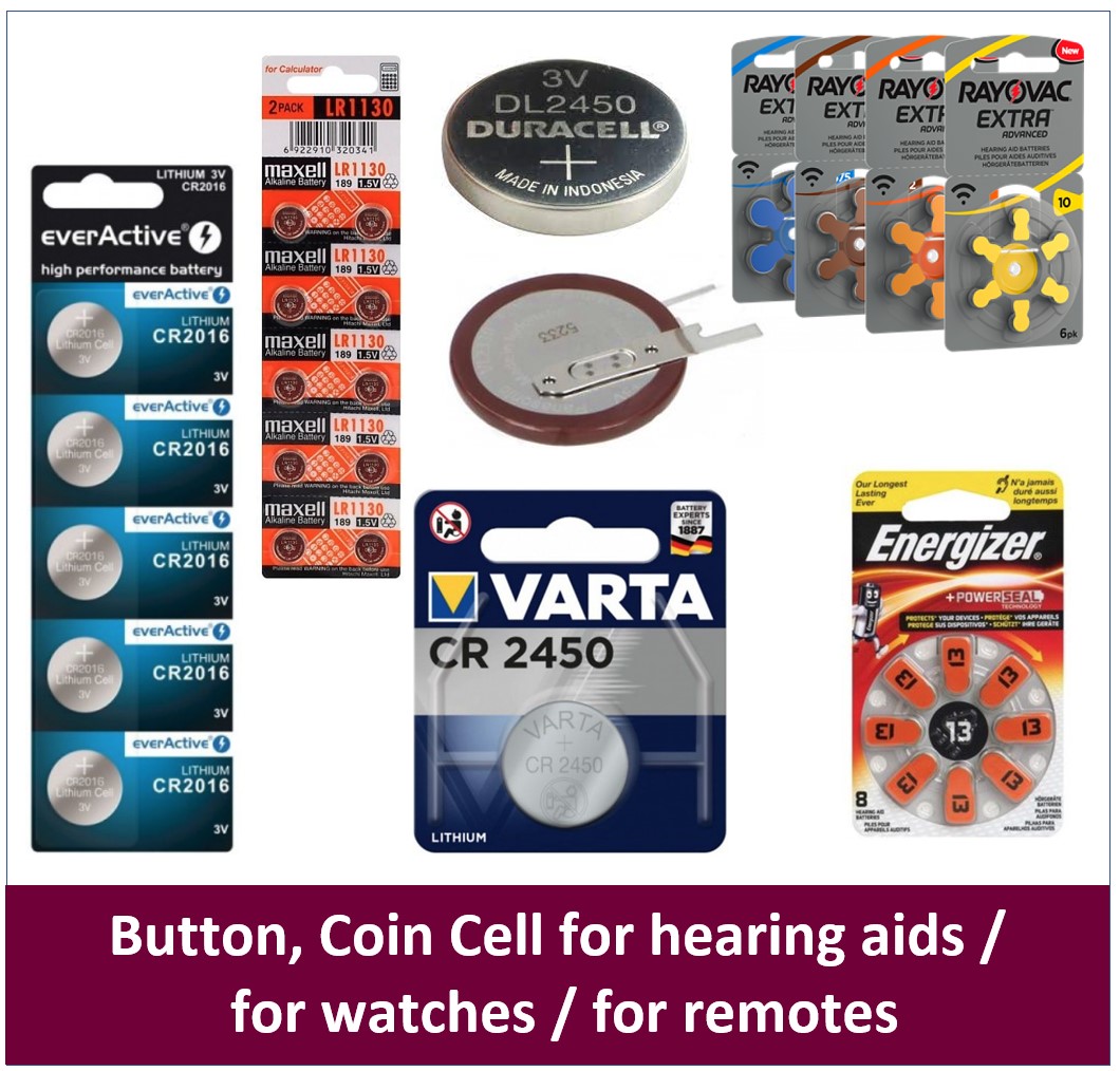 Button, Coin Cell for hearing aids /  for watches / for remotes