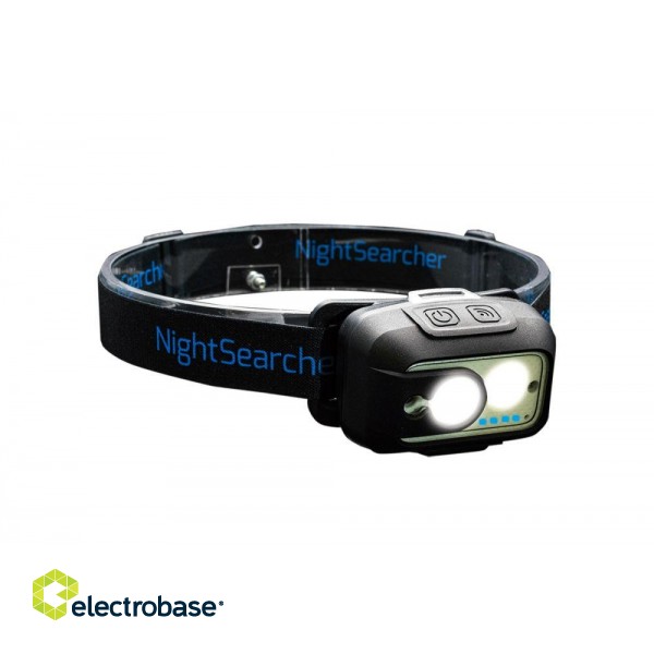 NIGHTSEARCHER LIGHT WAVE 520 - USB atkārtojami uzlādējama Led galvas lampa ar rokas mājiena sensoru 