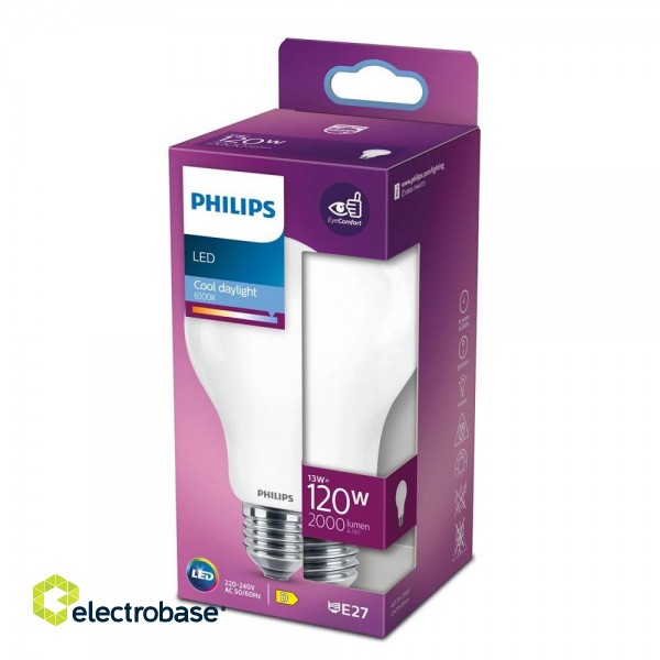 Philips LED classic 13W (120W) A67 E27 6500K matēta spuldze 2000lm 8718699764555