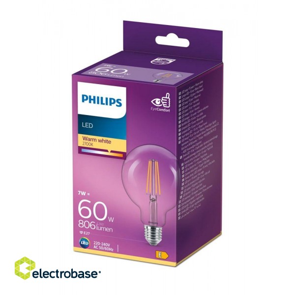 Philips LED classic 7W (60W) G93 E27 2700K Clear spuldze 806lm