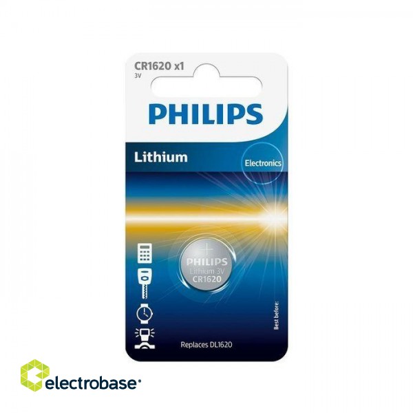 Philips Minicells pogveida baterija CR1620 1 gb 8711500829344