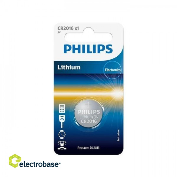 Philips Minicells pogveida baterija CR2016 1 gb 8711500802699