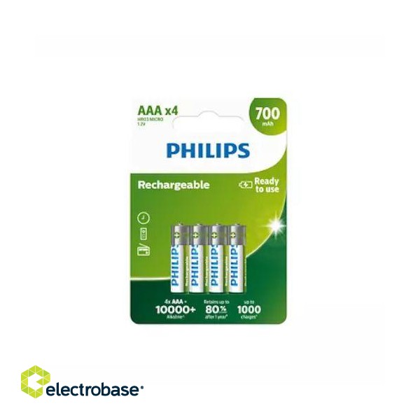 Philips uzlādējamā baterija AAA 700 mAh 4 gb