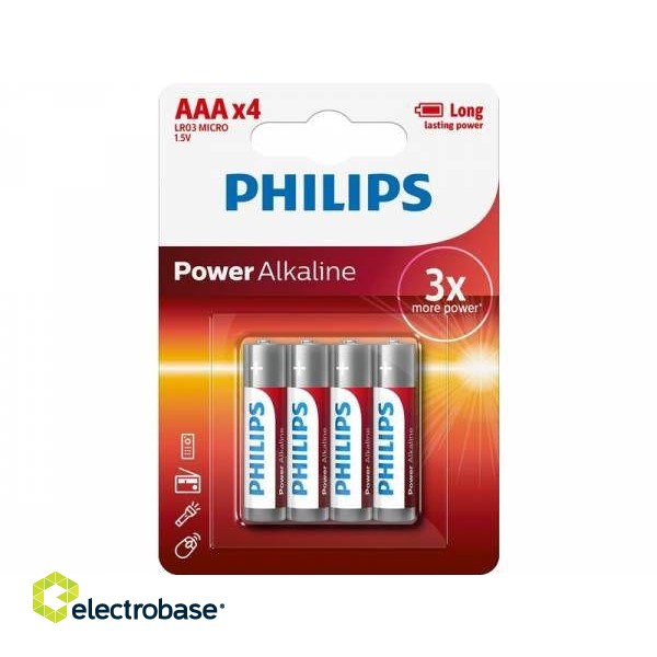 Philips Power Alkaline LR03P4B AAA baterija 4 gb 8712581549824