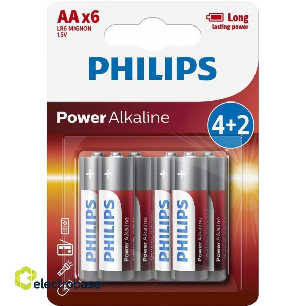 Philips Power Alkaline LR6P6BP AA baterija 4+2 gb 8712581605124