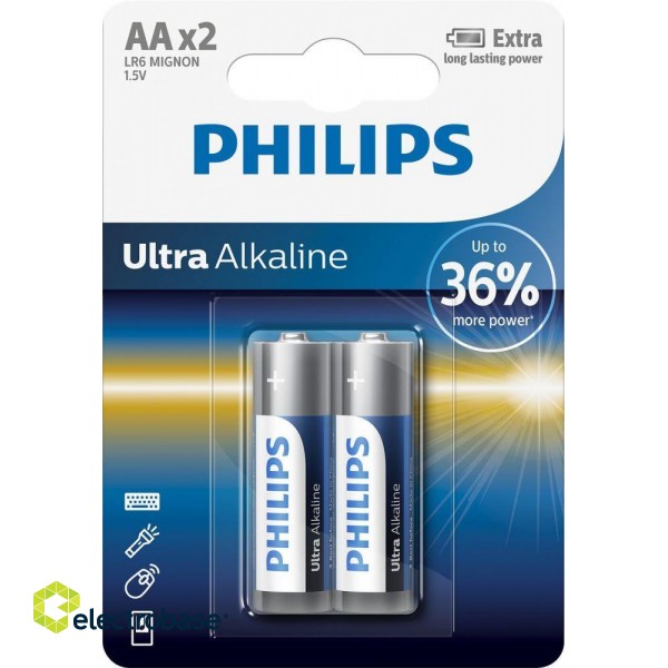 Philips Ultra Alkaline LR6E2B AA baterija 2 gb 8712581550530