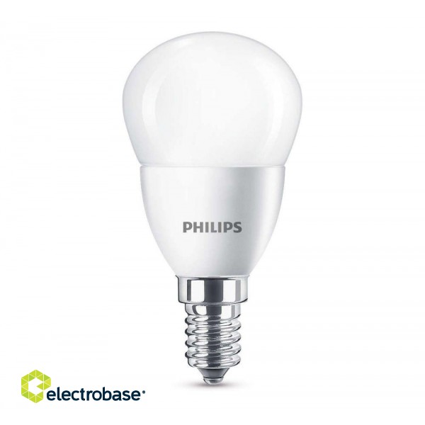 Philips LED 5.5W (40W) P45 E14 2700K matēta spuldze 470lm