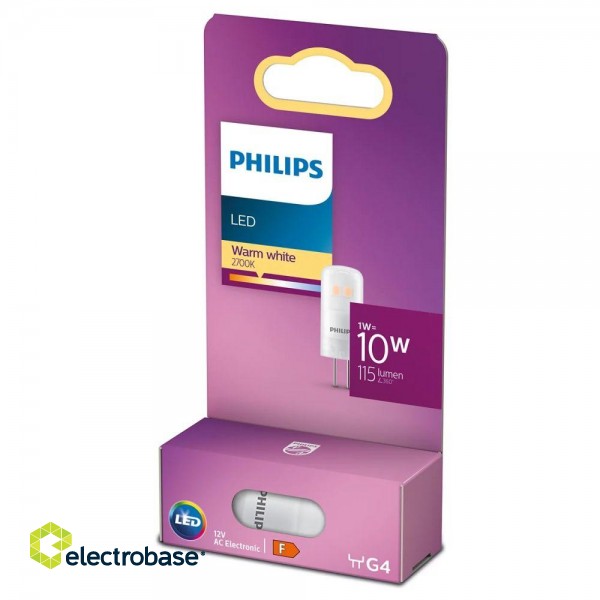 Philips LED 1W (10W) G4 2700K 12V spuldze 115lm