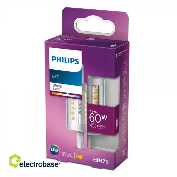 Philips LED 7.5W (60W) R7S 78mm 3000K 950lm