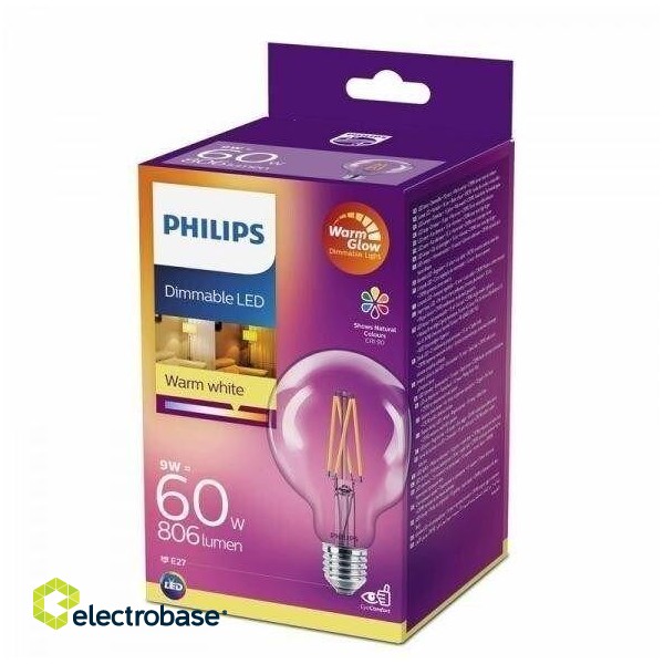 PHILIPS LED classic 9W (60W) E27 806lm G93 CL spuldze dimmējama 8718699645823