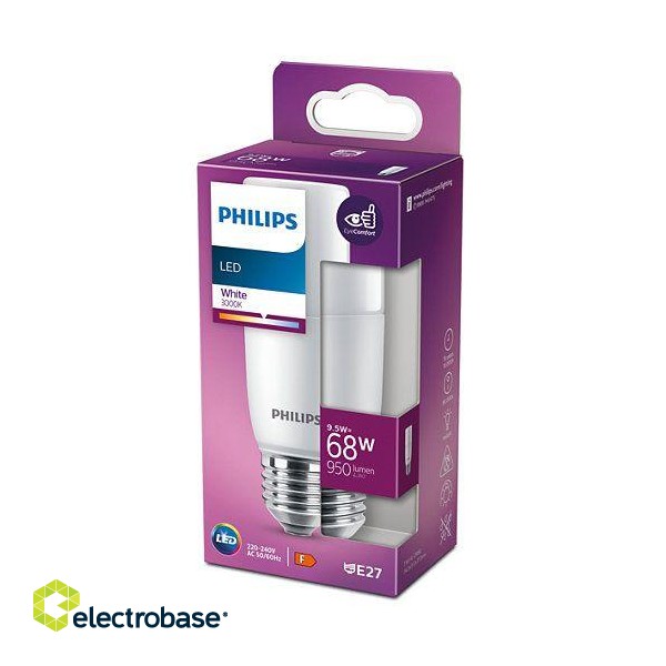 Philips LED Stick 9.5W (68W) T38 E27 3000K matēta spuldze 950lm