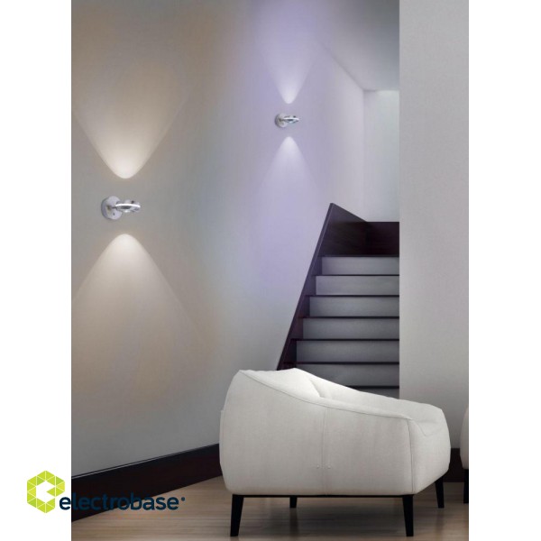 Trio Lighting WiZ Vista LED wall lamp brushed steel RGBW lampa