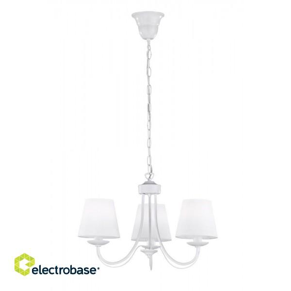Trio-Lighting Cortez chandelier 3-pc E14 matt white lustra