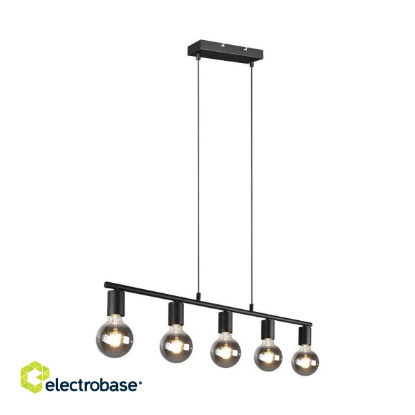 Trio-Lighting Vannes  5xE27 matt black piekaramā lampa