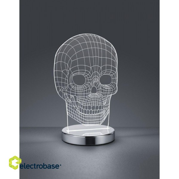 TRIO-Lighting Skull LED table lamp chrome gaismeklis