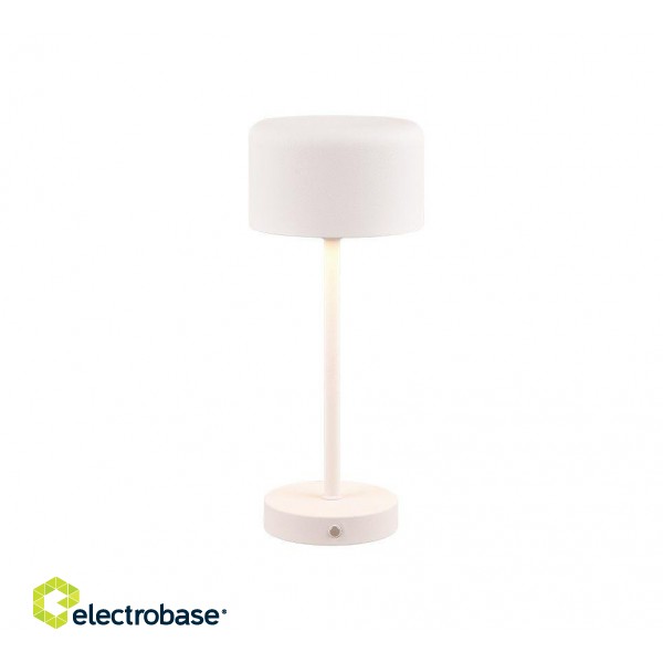 TRIO-Lighting Jeff LED table lamp matt white rechargeable gaismeklis