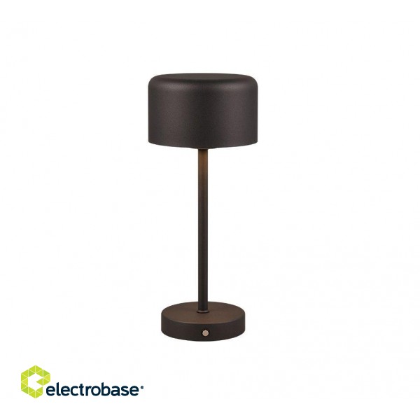 TRIO-Lighting Jeff LED table lamp matt black rechargeable gaismeklis
