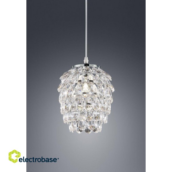 Trio-Lighting Petty  20 cm E14 chrome/transparent piekaramā lampa