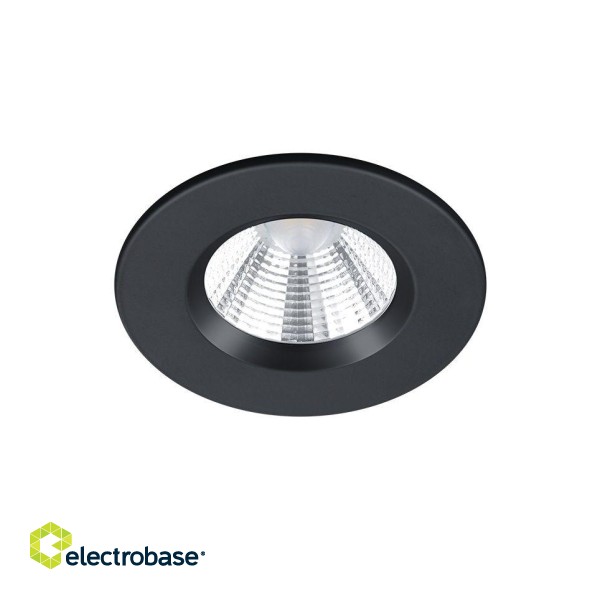 Trio-Lighting Zagros LED IP65 matt black round griestos iebūvējams gaismeklis