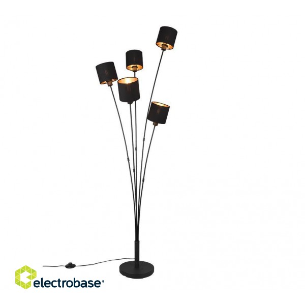 Trio-Lighting Tommy  5-pc E14 matt black/gold stāvlampa