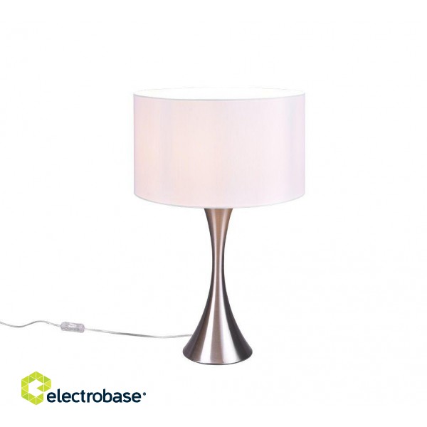 TRIO-Lighting Sabia table lamp 62 cm E27 brushed steel/white gaismeklis