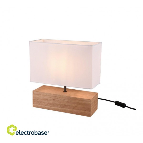 TRIO-Lighting Woody table lamp 30 cm E27 white/wood gaismeklis