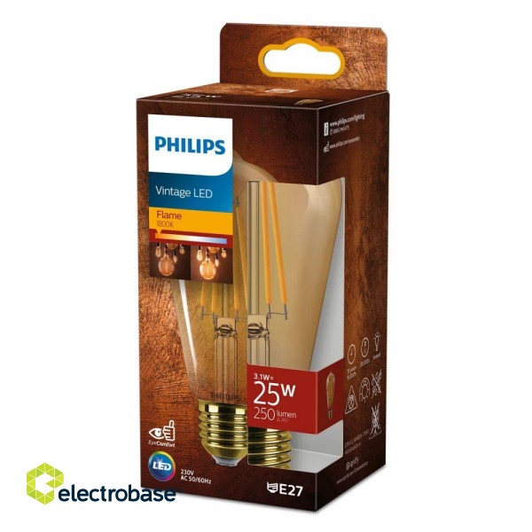 Philips LED ST64 3.1W (25W) 1800K E27 Amber spuldze 250lm