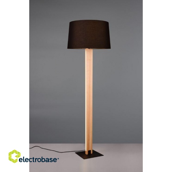 Rahul floor lamp LED + E27 wood/black gaismeklis