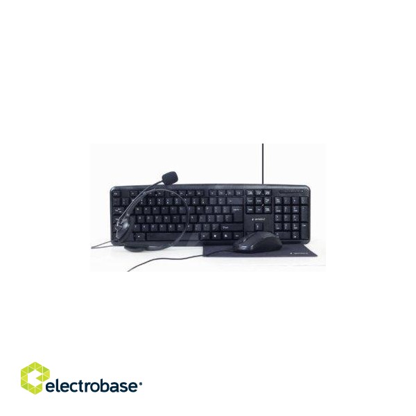 Gembird 4-in-1 Kit Keyboard + Mouse + Headphones + Mouse Pad image 1
