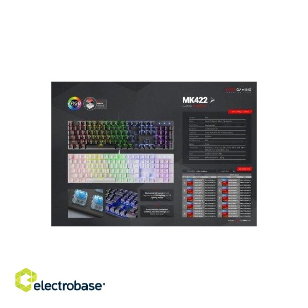 Mars Gaming MK422WRUS Gaming Mechanical Keyboard RGB / Red Switch / US image 6