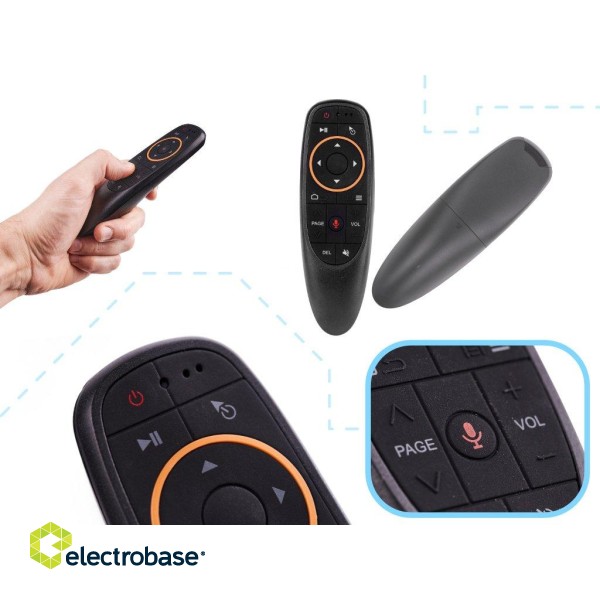 RoGer Air Mouse PRO1 Bezvadu tālvadības pults ar QWERTY tastatūru / žiroskopu peli / mikrofons image 2