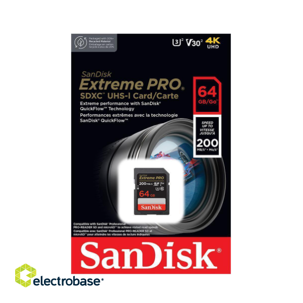 SanDisk Extreme Pro Memory Card  64GB paveikslėlis 2