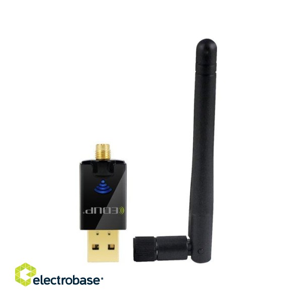 EDUP EP - AC1607 divjoslu 600 Mbps USB WiFi adapteris 2,4 GHz / 5,8 GHz / 802.11AC / ar ārēju antenu image 2
