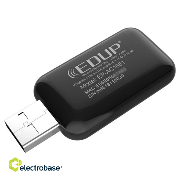 EDUP EP - AC1681 1200Mbps Двухдиапазонный USB WiFi-адаптер c Bluetooth 2,4 ГГц / 5,8 ГГц / с внешней антенной фото 2
