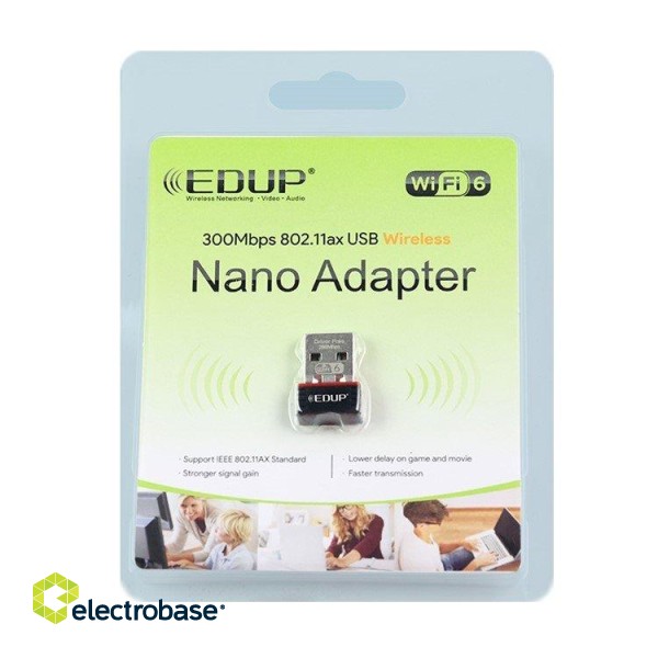 EDUP EP-AX300 Nano USB-adapteris WiFi 6 286Mbps / 802.11ax / ALC8800 image 3