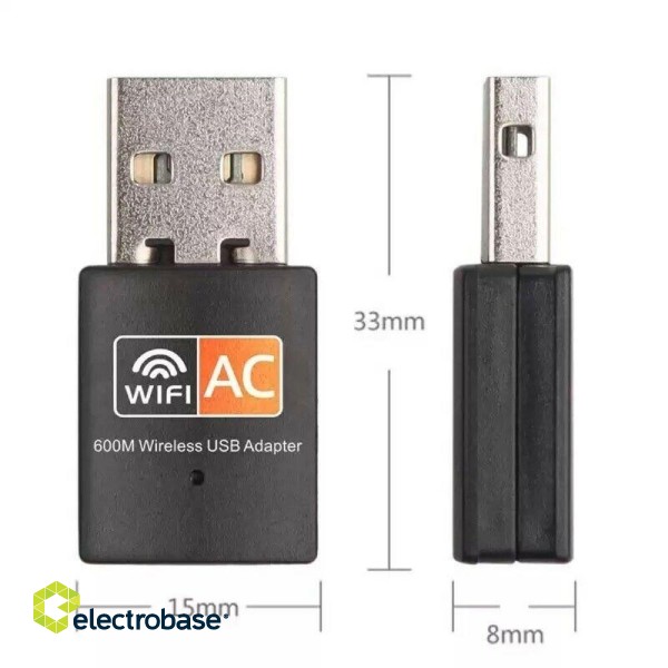 RoGer USB WiFi Dual Band Adapteris 802.11ac / 600mbps / RTL8811cu image 3