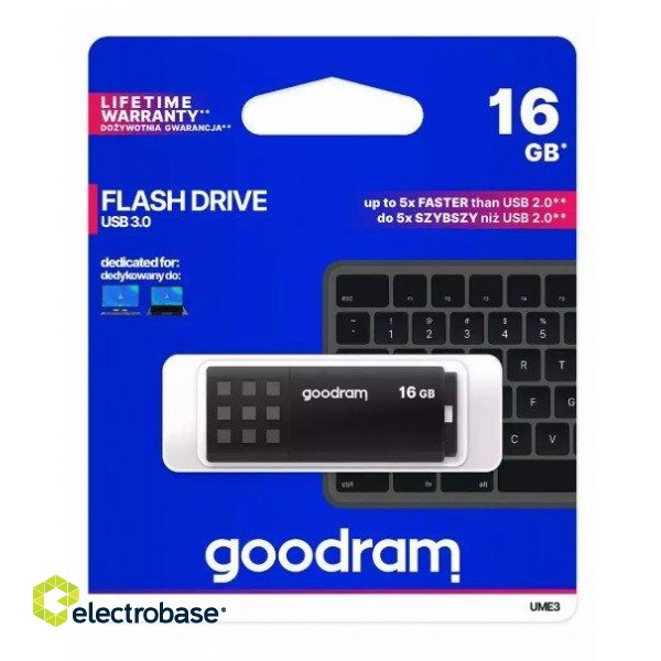 Goodram 16GB UME3 USB 3.0 Flash Memory image 1