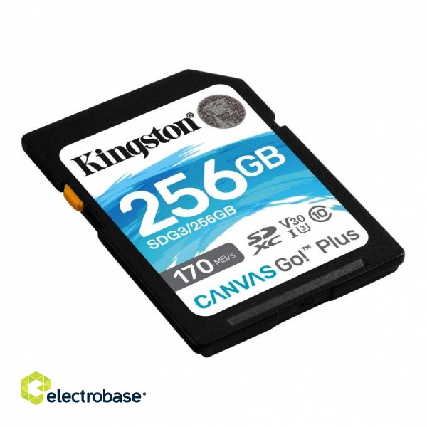 Kingston microSDXC Canvas Go! Plus 256GB Atmiņas karte + Adapteris image 2