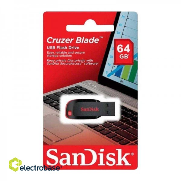 SanDisk Pendrive 64GB USB 2.0 Cruzer Blade Флеш память фото 2