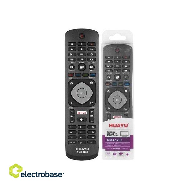 HQ LXH1285 TV remote control PHILIPS LCD / LED / NETFLIX RM-L1285 Black