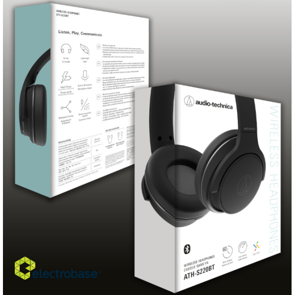 Audio Technica ATH-S220BTBK Headphones paveikslėlis 3