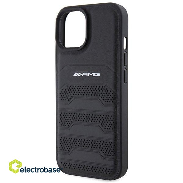 AMG Leather Debossed Lines Back Case for Apple iPhone 15 Plus image 6