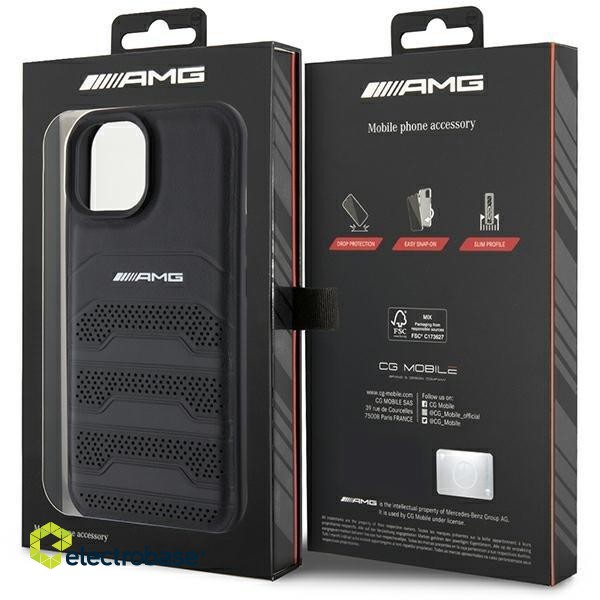 AMG Leather Debossed Lines Back Case Защитный Чехол для Apple iPhone 15 Plus фото 8