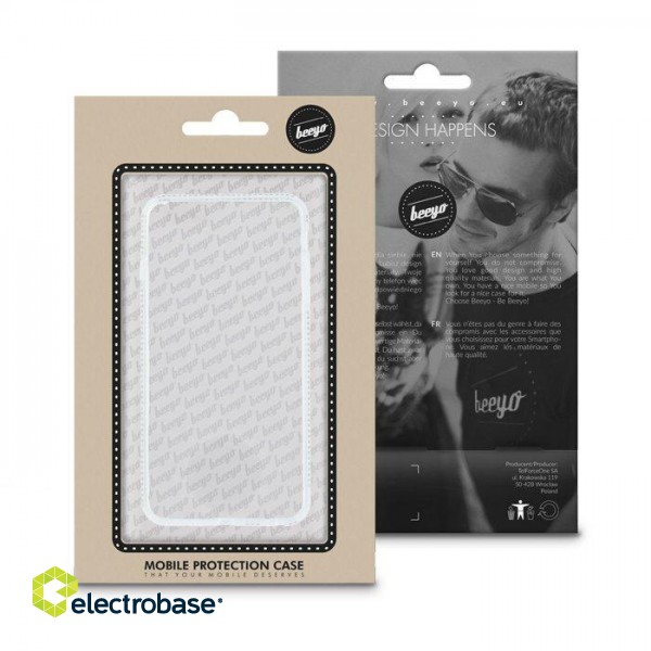 Beeyo Diamond Frame Silicone Back Case For Samsung A310 Galaxy A3 (2016) Transparent - White image 2