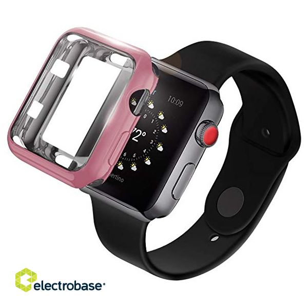 Dux Ducis Премиум Силиконовый Чехол для Apple Watch 4 44 mm Розовый + Подарок фото 2