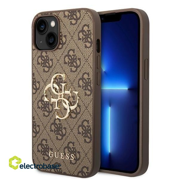 Guess 4G Big Metal Logo Back Case Защитный Чехол для Apple iPhone 15 фото 1