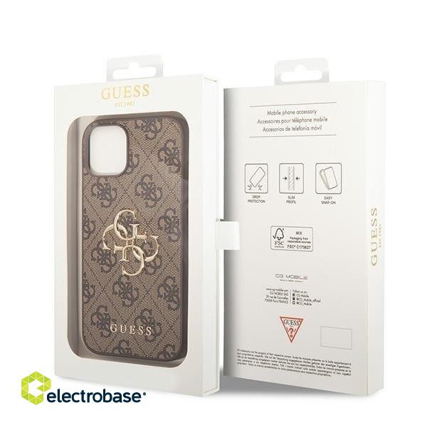 Guess 4G Big Metal Logo Back Case Защитный Чехол для Apple iPhone 15 фото 8